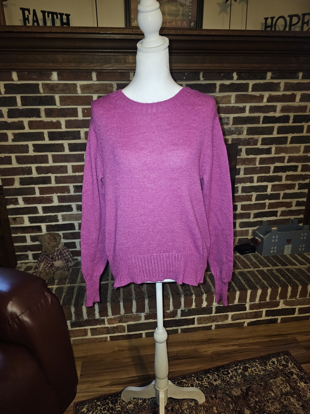 Sonoma Bright Pink Crewneck Sweater